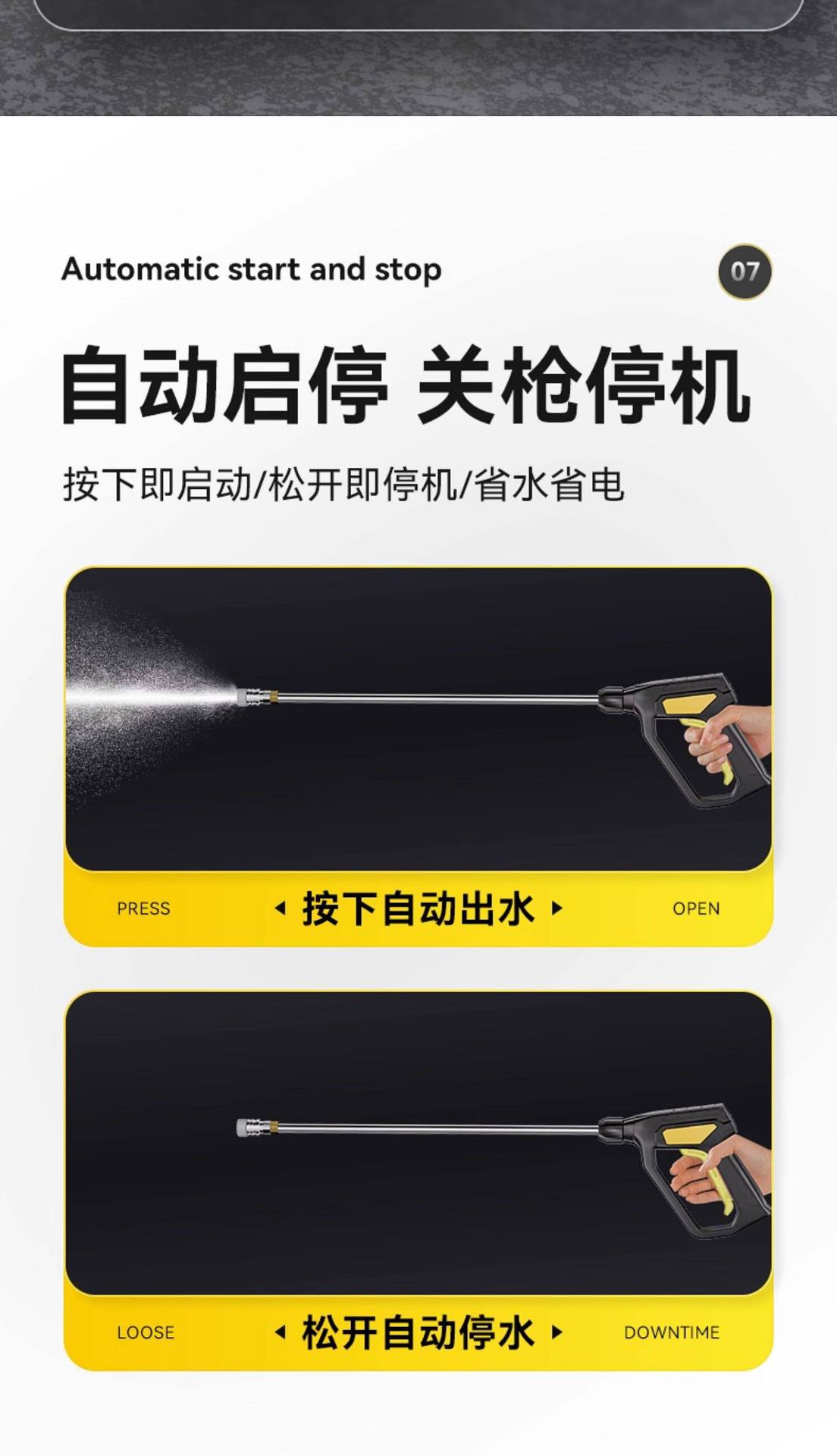Car wash machine high-pressure water gun for home use 220V car wash tool powerful floor cleaning booster pump high-power air conditioner cleaner