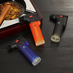 Cigar lighter windproof single direct blue flame spray lighter portable inflatable flint lighter wholesale