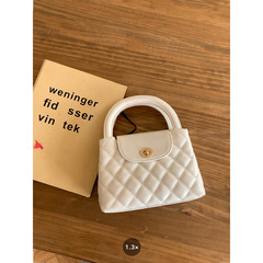 2024新款小香風菱格手提包女夏季名媛風高級感手拎包斜挎女包包