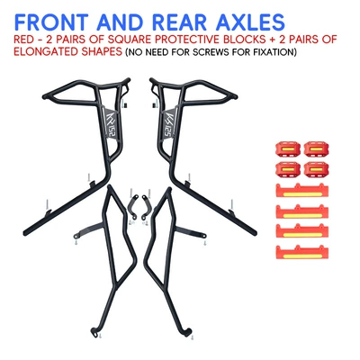 Motorcycle bumper – parts - black-carbon-steel-front-bumper-rear-bumper-red-protective-block