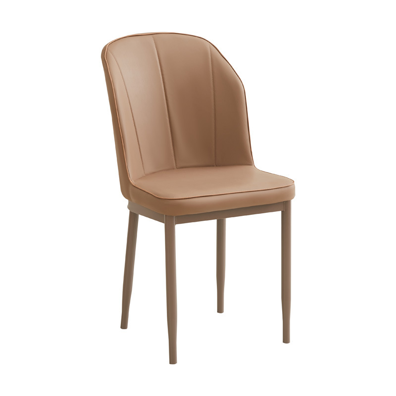 Silla de respaldo simple moderna silla de cuero silla de ocio silla de comedor de paquete suave silla de negociación silla de comedor de tres filas
