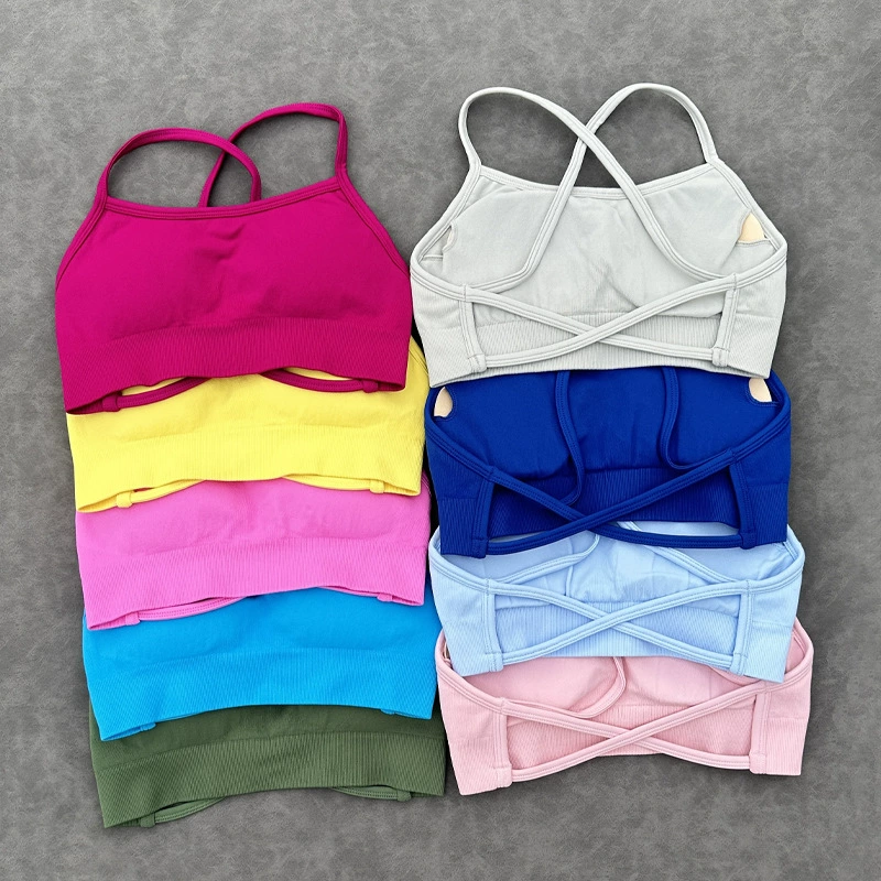 Замена DF, высокоэластичный противоударный полностью матовый нейлоновый кросс-красивый спортивный бюстгальтер с большой открытой спиной, бесшовный спортивный бюстгальтер для йоги