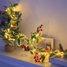 圣诞节藤蔓装饰灯节日挂饰圣诞树小饰品创意挂件led松果铜线灯串