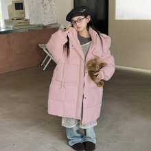 儿童羽绒服中长款2024冬季女童韩版洋气新款保暖加厚中大童外套