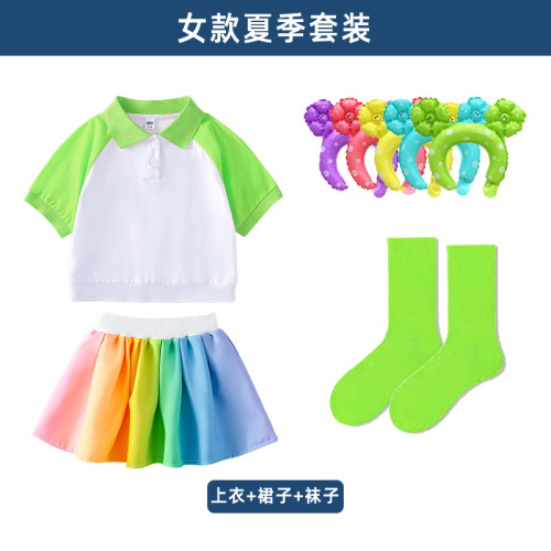 Children's performance costumes Kindergarten class uniforms Primary school dance costumes Candy-colored boys and girls cheerleading street dance performance costumes