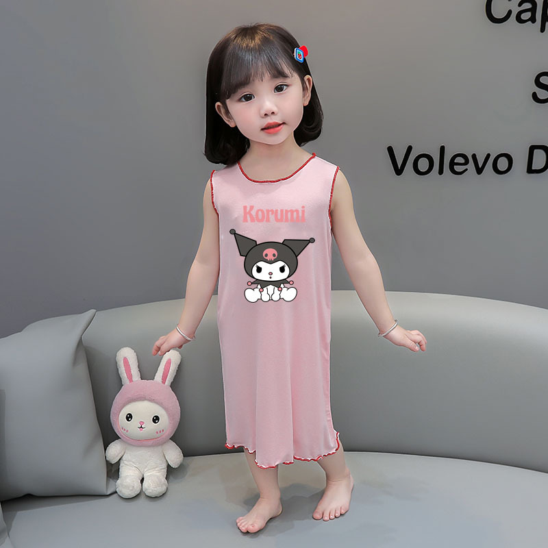 2026 vestido de pijama de hielo para niños verano ocio nuevo pijama de niñas ropa para el hogar vestido de bebé lindo chaleco vestido image 16