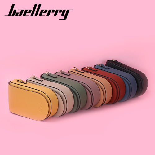 baellerry new wallet long women's shoulder crossbody bag vertical mobile phone bag Korean style buckle clutch bag