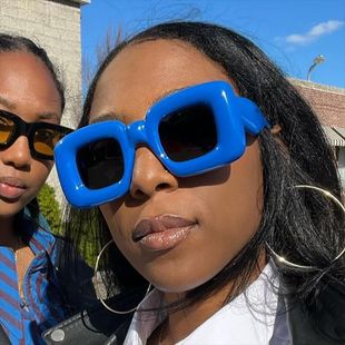 Cute Candy-colored Inflatable Sunglasses Cross-border Square Street Shading Glasses European and American Personality Thick Frame Sunglasses for Women