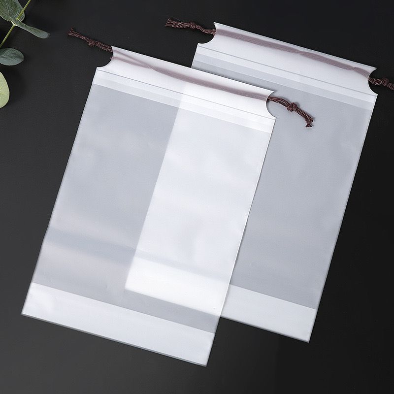 in stock Thickened Eva Frosted Translucent Plastic Bear Corset Drawstring Bag Clothes Socks Towel Underwear Packaging