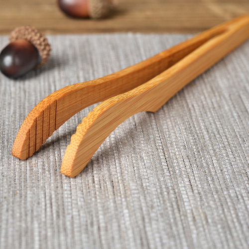 Wholesale Carbonized Bamboo Clips for Home Use, Tea Clips, Tea Ceremony Accessories, Cup Clips with Teeth, Bamboo Clips with LOGO Engraving, Direct Manufacturer Sale