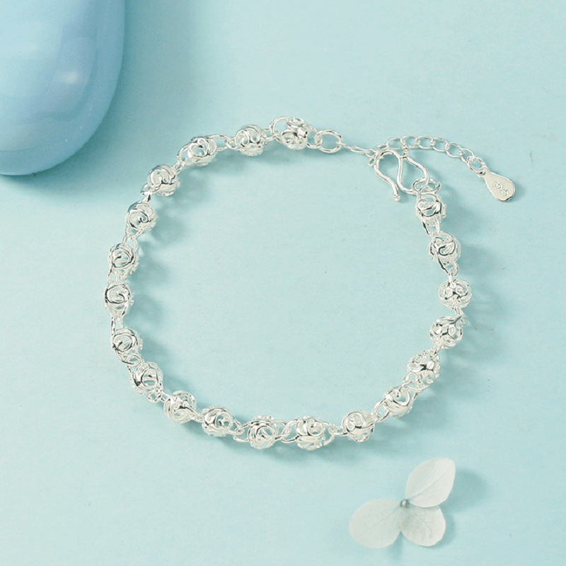 Korean-Style Trendy Hollow Exquisite Ball Bracelet Silver-Plated Jewelry Wholesale Various Taobao Models Low-Price Mixed Batch Korean-Style Trendy Hollow Exquisite Ball Bracelet Silver-Plated Jewelry Wholesale Various Taobao Models Low-Price Mixed Batch
