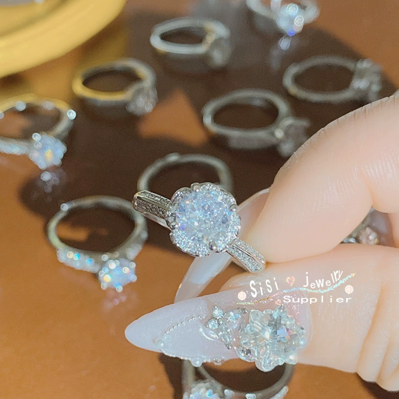 SISI Chan Ruo Xinghe 1.0CT Жемчужина Девушка Свадебное агентство серия Золочение Яркий Огонь Лотерея 3A Живая Ротальная Окружность
