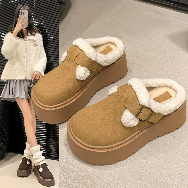Хлопчатобумажные тапочки женский 2024 снежные сапоги Birken сапоги женский плюшевый толстый шерстяной теплая зимняя хлопчатобумажная обувь хлебная обувь