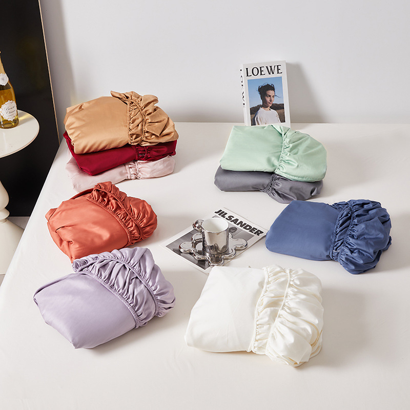 Class A 100S long staple cotton solid color single-product bed hat single-piece mattress protective cover all-inclusive bedspread Nantong home textile wholesale