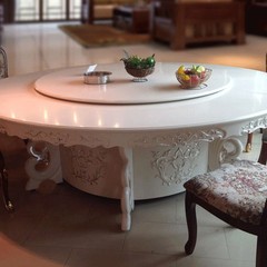 20人の食卓にターンテーブル付きホテル岩板回転ホテル中国式電動ターンテーブル電磁ストーブ火鍋テーブル工場