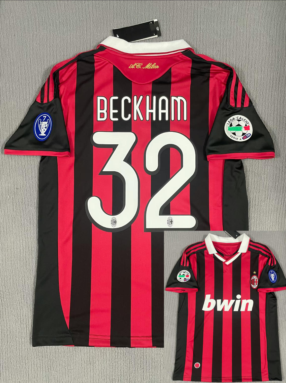 レトロなサッカー服の人気タイプのAC/22番カード80番のロマン聯紅魔ベッカム源メーカー