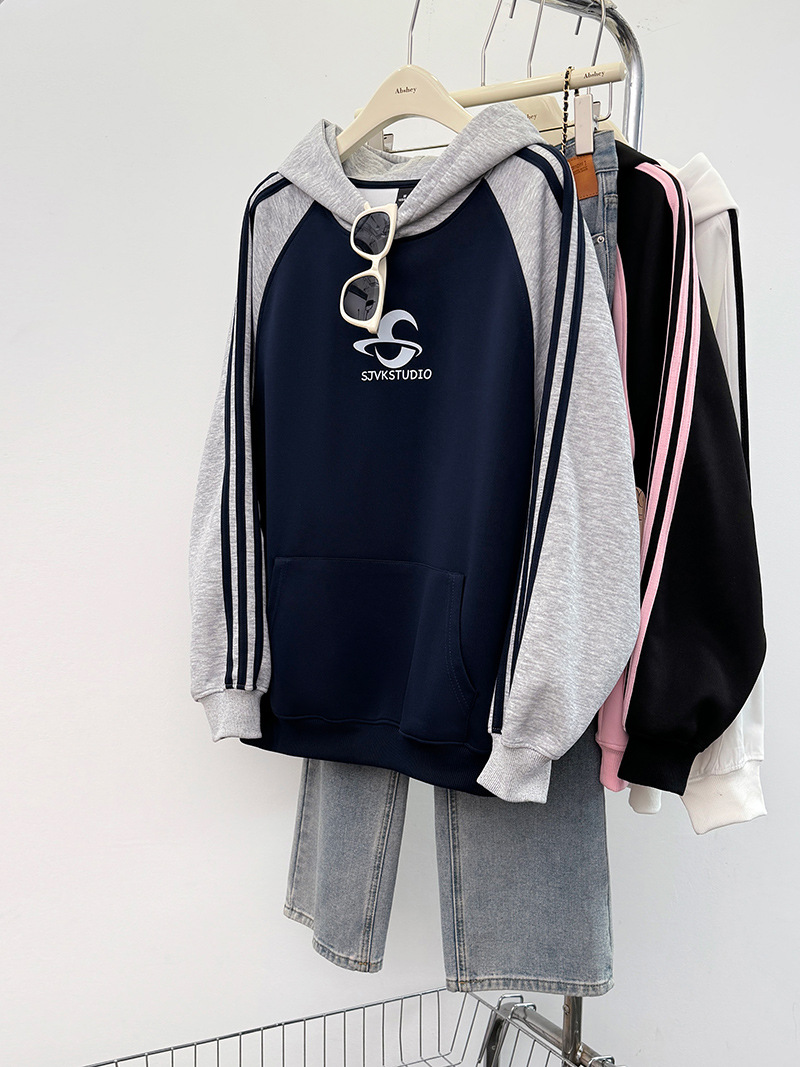 Felpa unisex coppia outfit primavera autunno sottile 2024 felpa con cappuccio stampata larga stile coreano top 100 kg_voghion.com