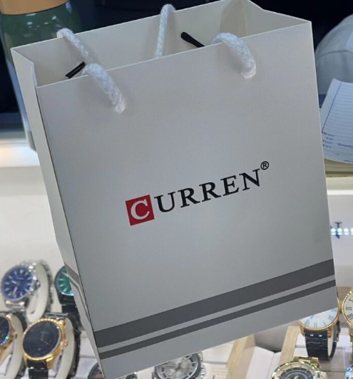 Caja para reloj CURREN, caja blanca para reloj, caja de regalo, bolso de mano, bolsa de papel