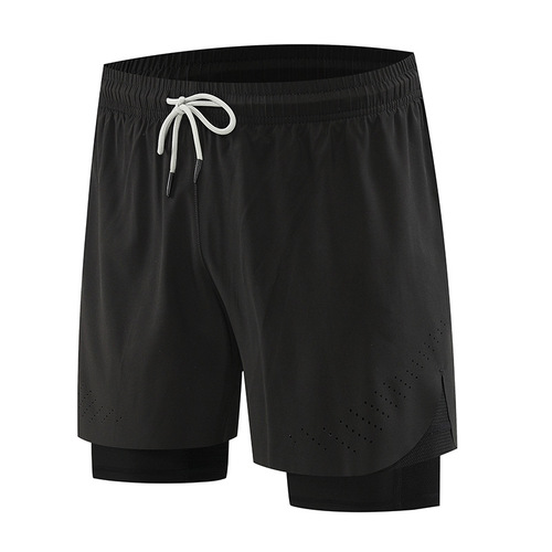 2024 Summer New Men's Running Shorts with False Two-Piece Design, Anti-Violation, Quick-Drying Fitness Tights