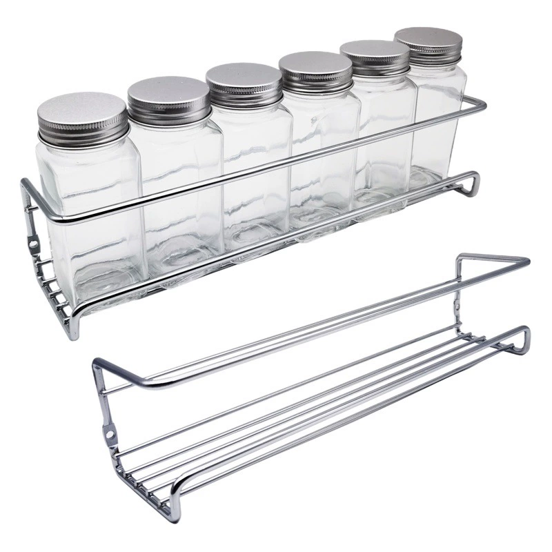 Трансграничная неперфорированная Металлическая кухонная полка для хранения Простая настенная полка для хранения Бытовая Полка для специй Сливная стойка для хранения специй