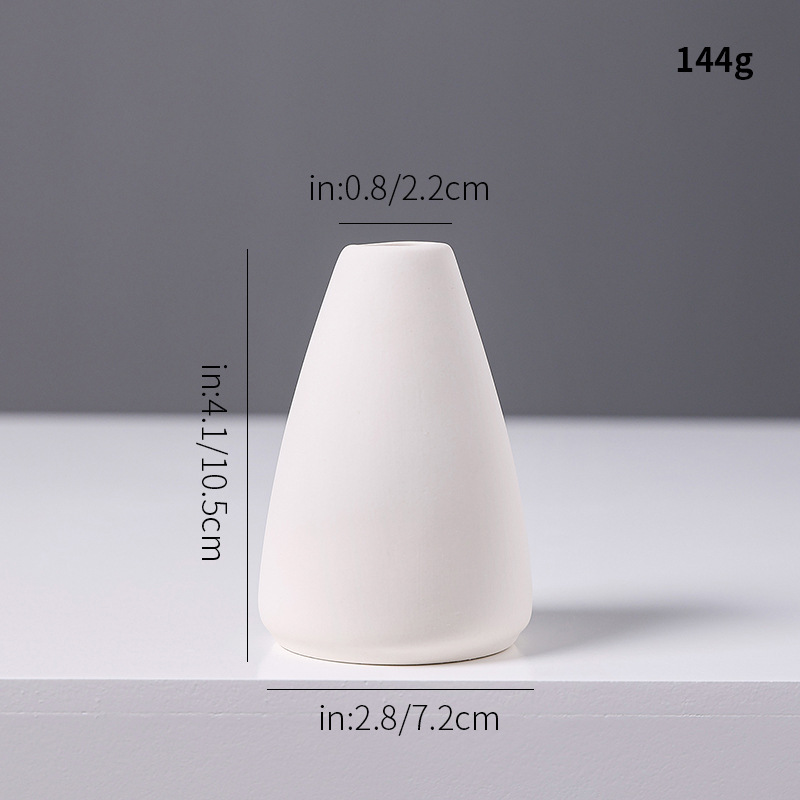特別価格の白い素焼き陶器の小さな花瓶、ミニクリエイティブでシンプルなリビングルームの卓上ドライフラワー、フラワーアレンジメントの装飾品