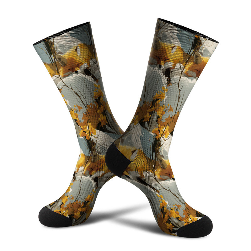 360 Seamless Digital Printing 3D Digital Printing Trendy Socks Autumn Forest Art Stockings 360 Seamless Digital Printing 3D Digital Printing Trendy Socks Autumn Forest Art Stockings