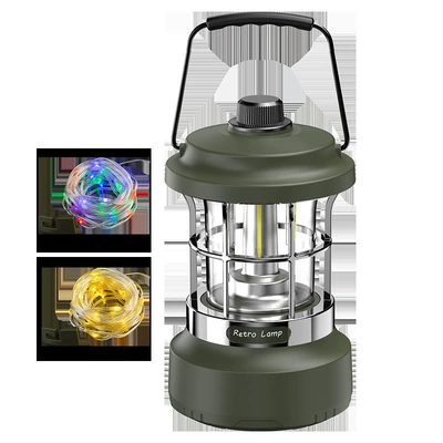 Cross-border retro-style portable outdoor camping lantern, rechargeable, for tents and campsites, with multi-functional, colorful LED strip lights for creating ambiance (UV fənərlər) - 909portable-camping-lantern-15m-warm-color-string-lights