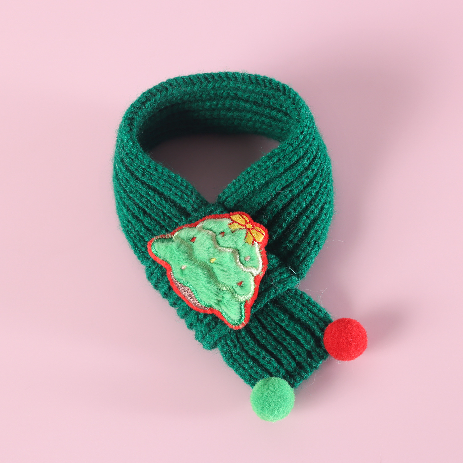 Bufandas de lana de mascotas campana del árbol de Santa Claus bola de colores calentamiento cuello pentagramas sombrero arco set
