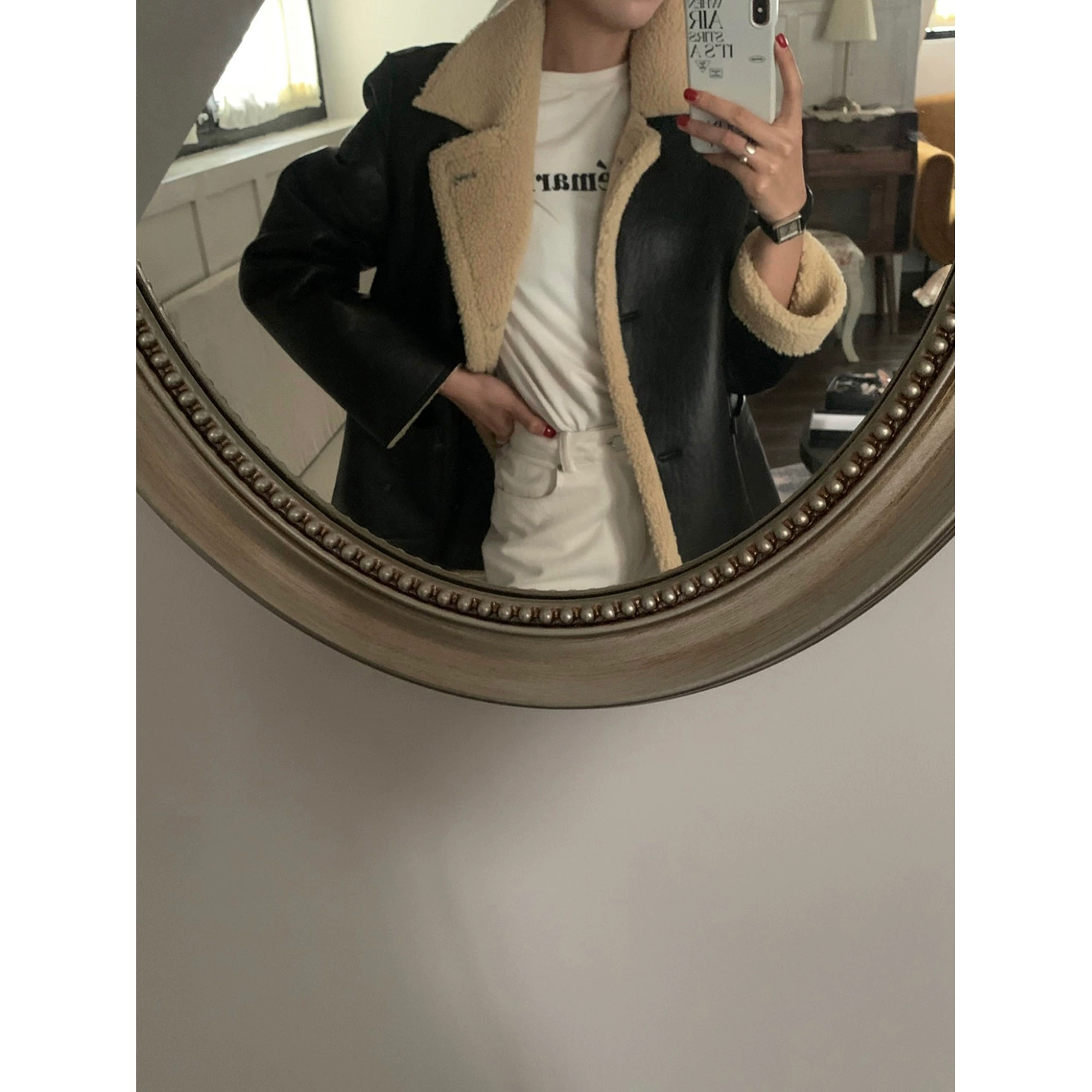 Eun ou inbyin, женская одежда из искусственной кожи контрастного цвета с лацканами в Корейском стиле, новое зимнее меховое пальто