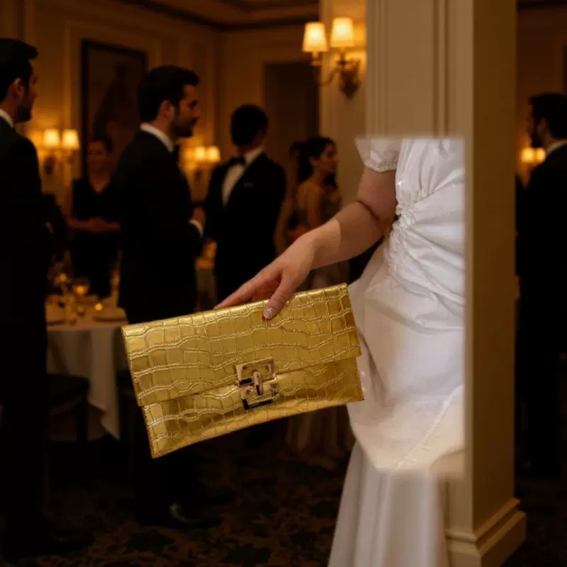 时尚流行石头纹设计手拿包2025新款休闲新潮宴会包亮面气质信封包