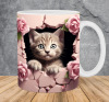 3D plane color cat Cat Kitty Kittensewing Machine Ceramic Coffee Mark Cup