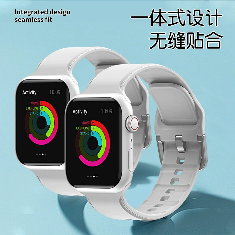 Подходит для Apple Watch iwatch 8 поколения 4/5/6se/7 поколения с силиконовым ремешком Apple Macaron sideline