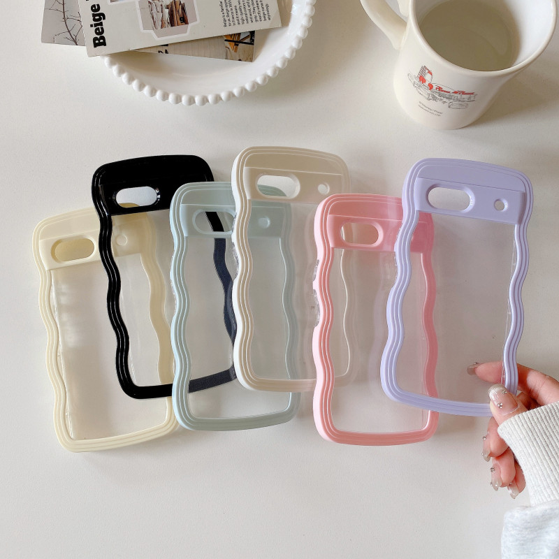 Two-In-One Wave Case Suitable for Google 7A/8A Transparent Phone Case Cross-Border Pc Color Edge Google 10 Anti-Fall 9Pr