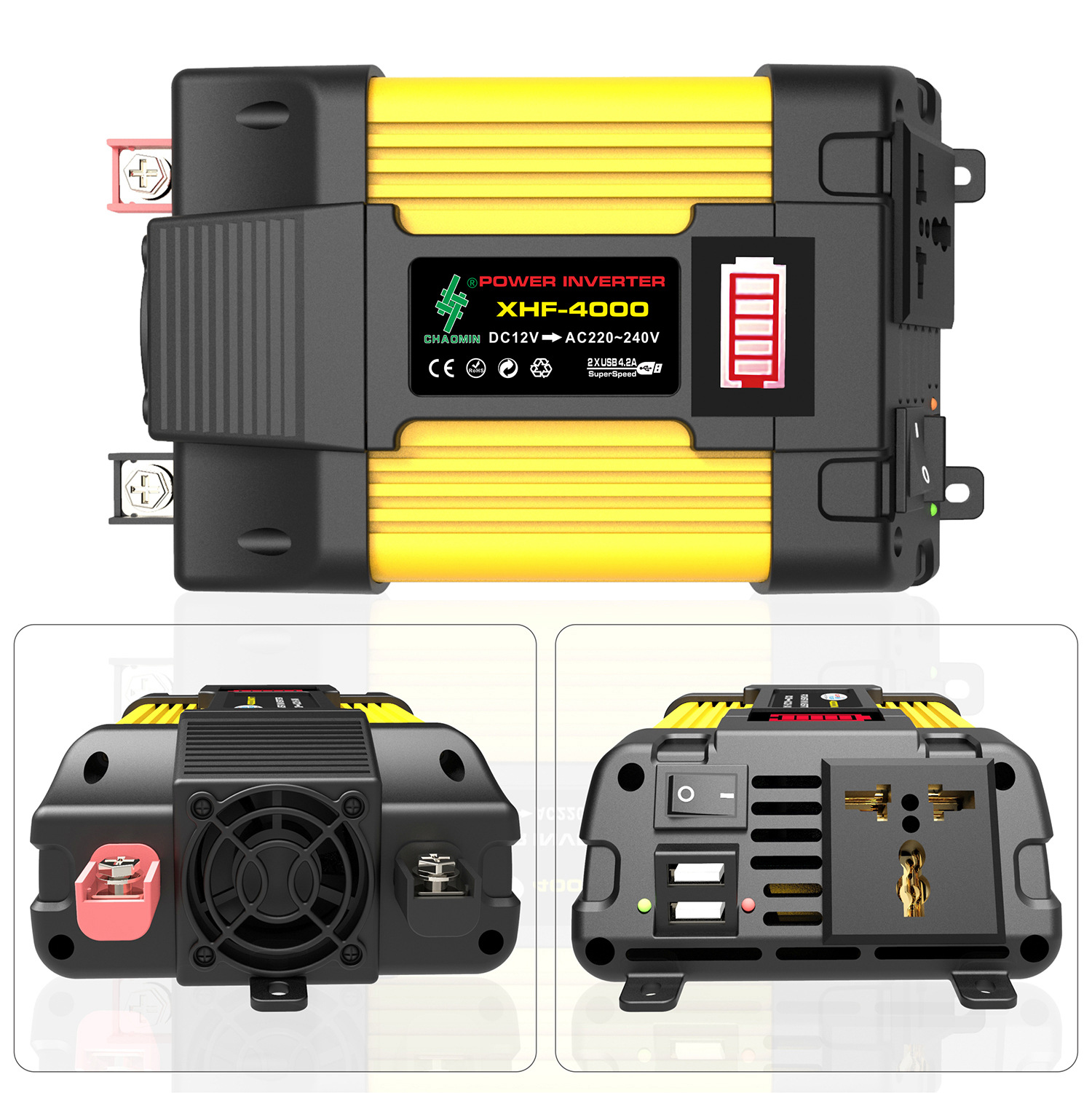 實力工廠車載逆變器 4000W 6000W 12V轉220V 110V power inverter