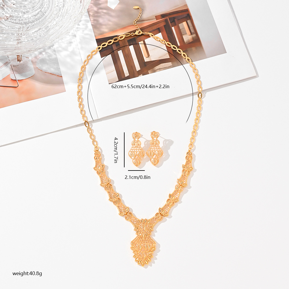 Joyas de moda europeas y americanas, aretes de cobre dorados, pendientes, collares, opciones de comercio electrónico transfronterizo, joyas populares en el Oriente Medio image 5