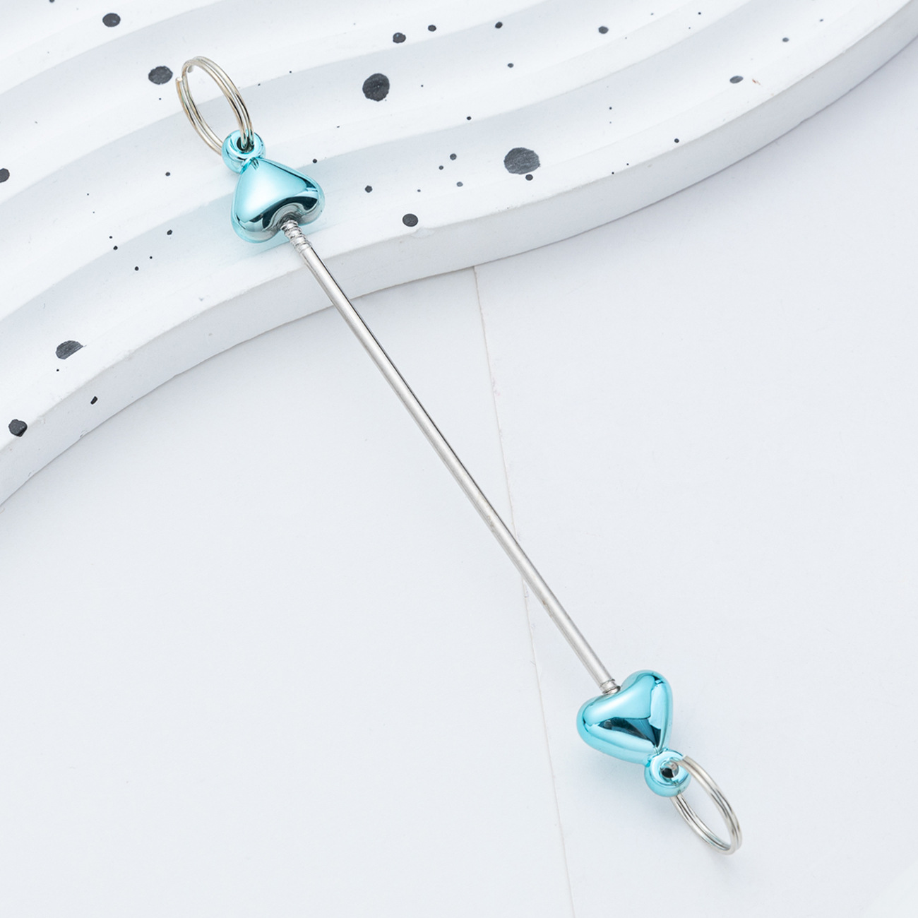 Creativo colgante de accesorios de llavero de amor con cuentas de bricolaje nuevo poste de plástico con cuentas accesorios de llavero con cuentas