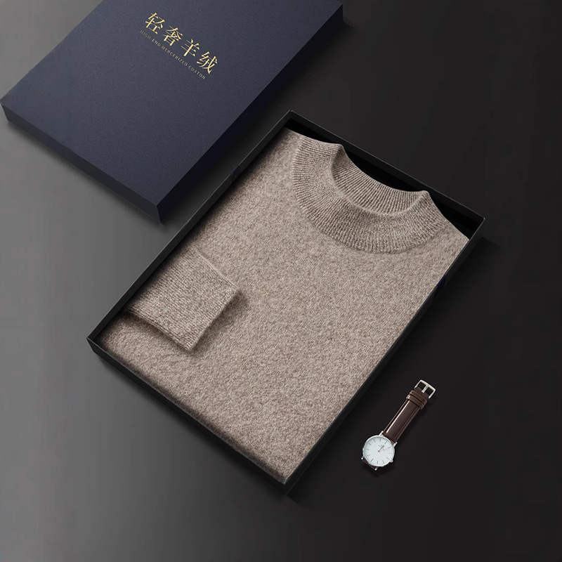First-Line Clothing Autumn and Winter Half-High Collar Men's Cashmere Sweater Loose Casual All-Match Sweater Knitted Sweater plus size Base Shirt First-Line Clothing Autumn and Winter Half-High Collar Men's Cashmere Sweater Loose Casual All-Match Sweater Knitted Sweater plus size Base Shirt