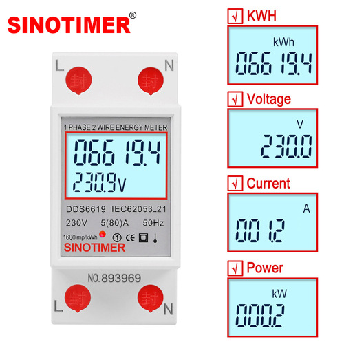 Factory Direct Sale New 2P Electric Meter 80A Multifunction Home Smart Digital Track CE Certified