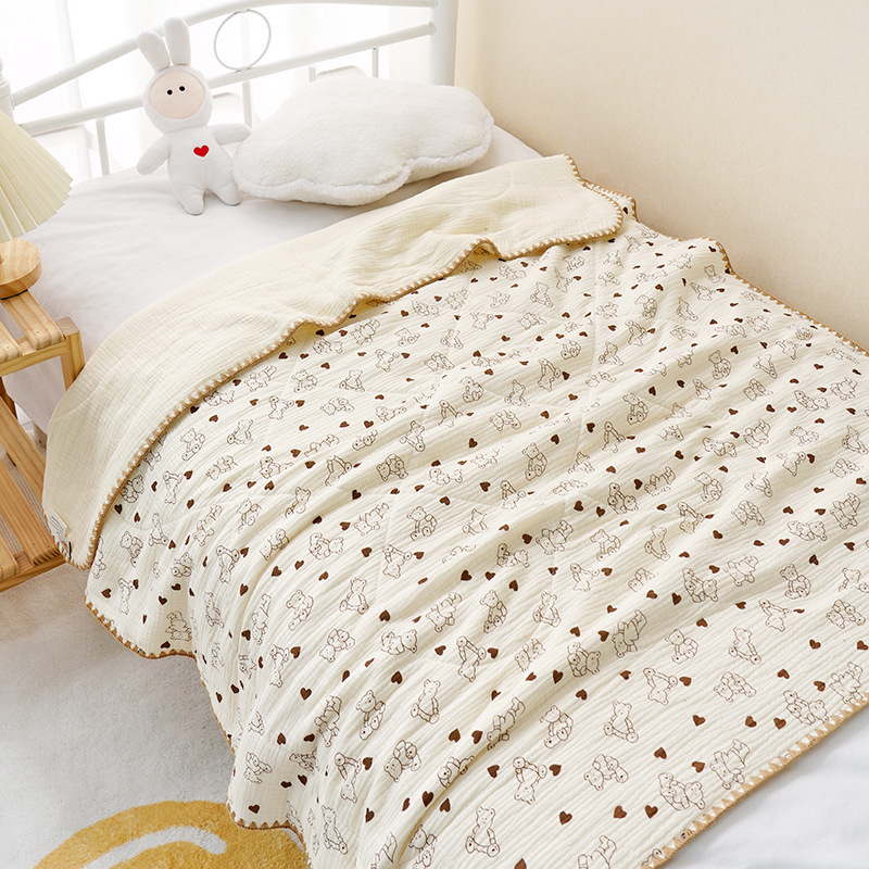 Cotton Crepe Baby Blanket, Baby Swaddle Blanket, Cotton Napkin Blanket, Kindergarten Covering, Maternity Ward Swaddling Blanket, Manufacturer Wholesale