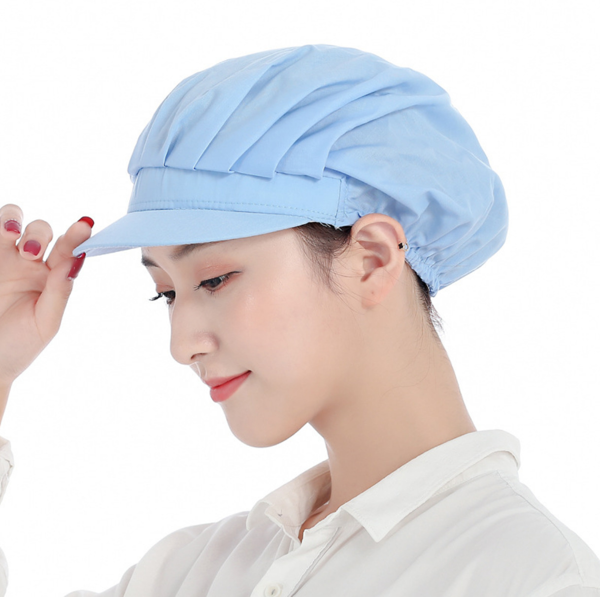 Taller de fábrica de alimentos transfronterizos sombrero de trabajo fábrica de catering comedor cocina sombrero de cocinero a prueba de polvo a prueba de aceite malla de ventilación