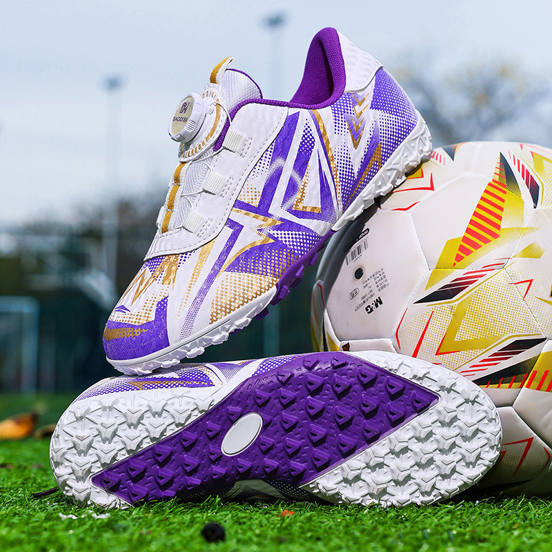 Zapatillas de Fútbol con Cierre Giratorio para Niños de Cuero Artificial Ligeras