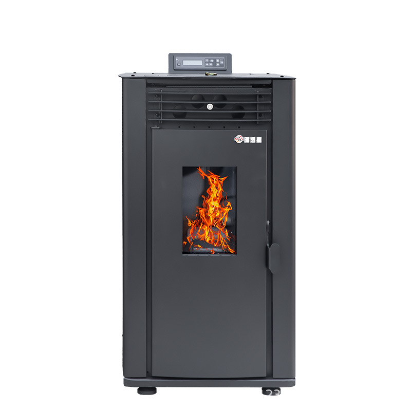 Nuevo tipo inteligente horno de calefacción de partículas de biomasa doméstico invierno interior ventilador de aire caliente horno de calefacción de partículas horno de leña image 5