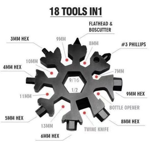 Snowflake Multi-Tool Snowflake Wrench Mini Screwdriver Hexagonal Octagon Convenient Universal Tool Card