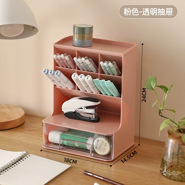 Peach Powder-Transparent drawers [Can be used as a makeup storage]