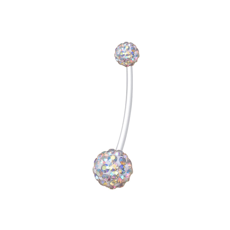 Piercing de nombril de grossesse avec sequins acryliques et tige uv_voghion.com
