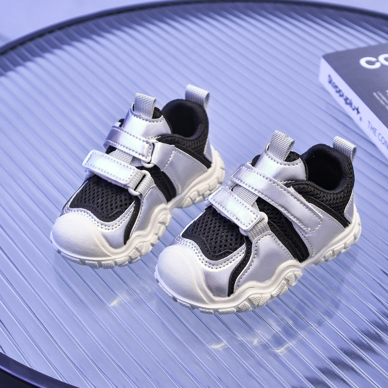Chunky sneakers för barn luftig mesh med halkfri sula_voghion.com
