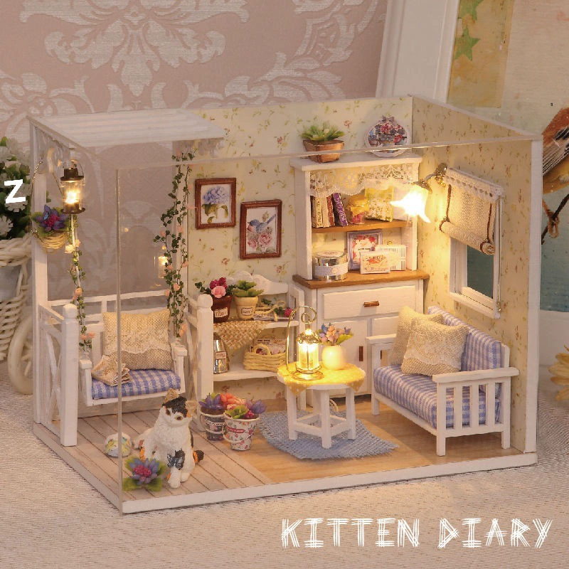Хатик/Хижина? Маленький конструктор, игрушка, дом, DIY, котёнок, подарок на день рождения