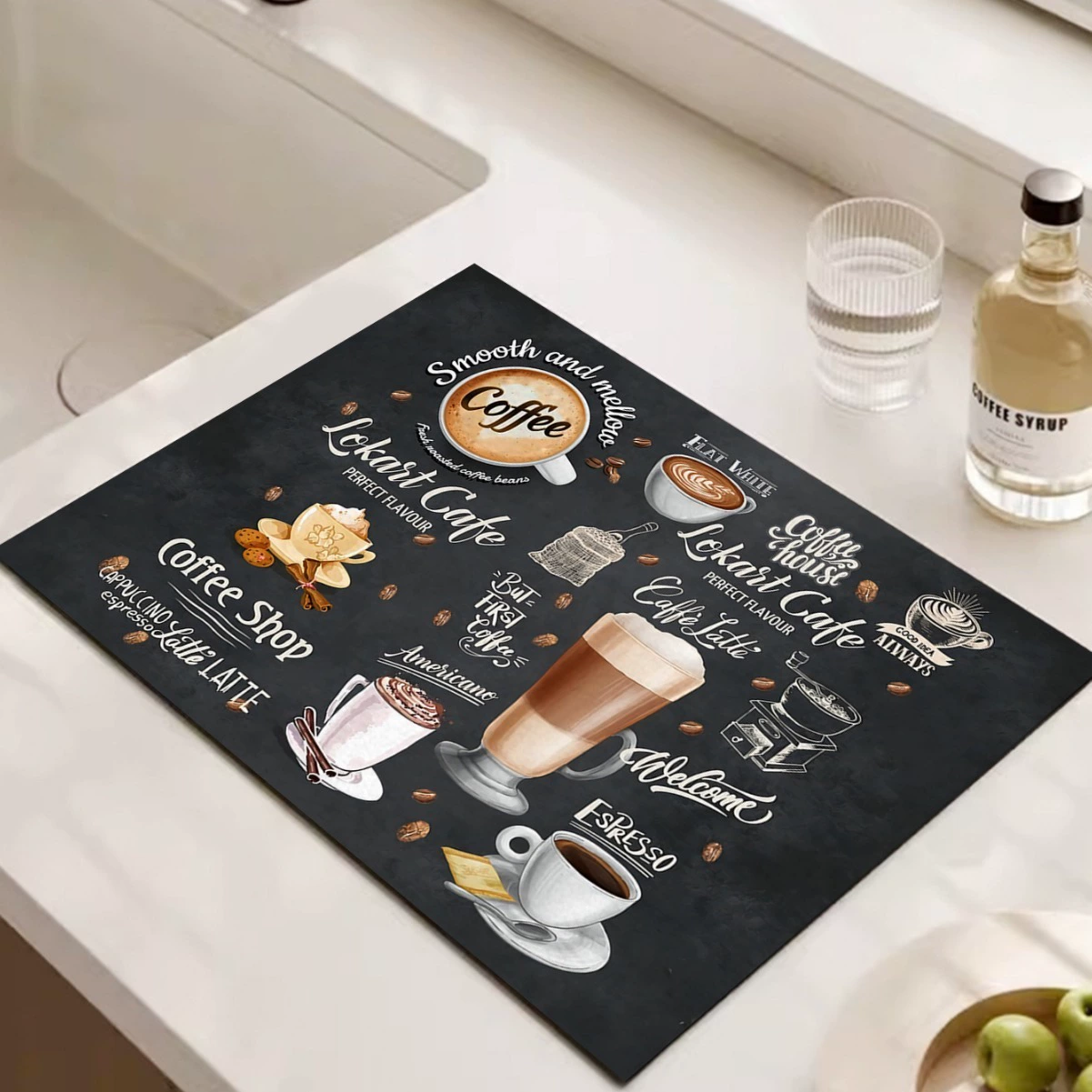 Трансграничные водопоглощающие противоскользящие столовые коврики из диатомовой грязи кофемашины коврики износостойкие и легко очищающие коврики кофемашины