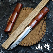 沙铁木竹节三合钢高硬度锋利水果刀武士高端收藏车载便携日式小刀
