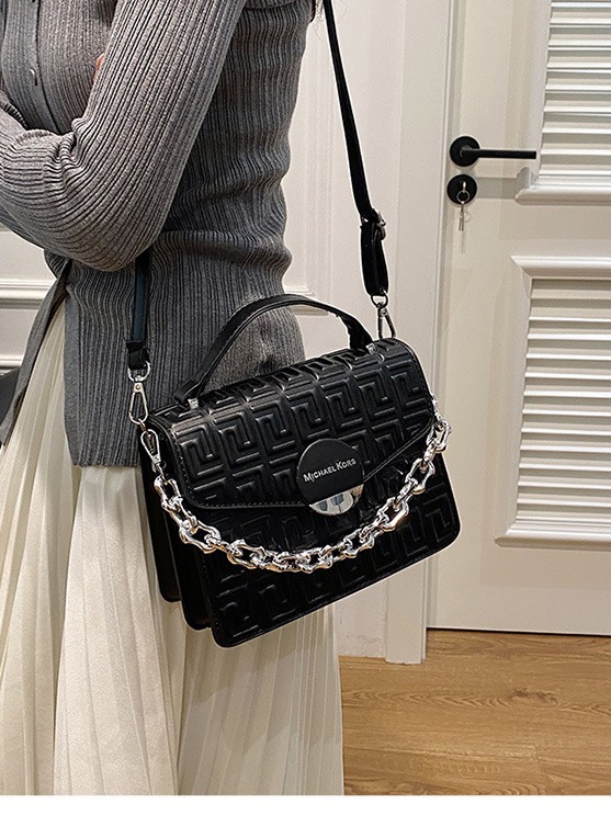 Pequeño bolso cuadrado estampado nuevo para primavera/verano 2025, versátil y de moda, bolso de mujer elegante, bandolera de mano de alta gama